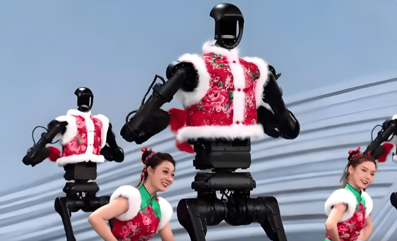 人形机器人扭秧歌图